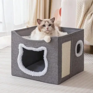 Luxurious multi story cat house, equipped with 2-story beds, foldable sofas, and comfortable indoor cat cube beds