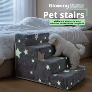 Noctilucent Star Shape 3/4 Pets Steps Foam Dogs Secure Stairs Ramps Pet Steps for Protect Older Dogs Non-Slip Pet Sofa Bed Ladde
