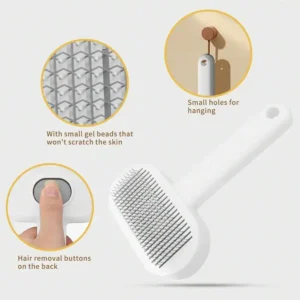 Pet Grooming Brush With Gel Beads For Hair Removal And Massage