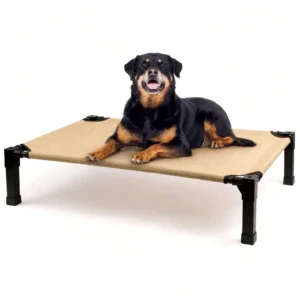 Upgraded Elevated Dog Bed- Portable Outdoor Dog Cot For Large Pets, Stable Anti-Slip Feet,Breathable Mesh, Easy Assembly For Camping, Beach, Patio, Indoor Use, Outdoor Dog Bed, Camping Pet Gear