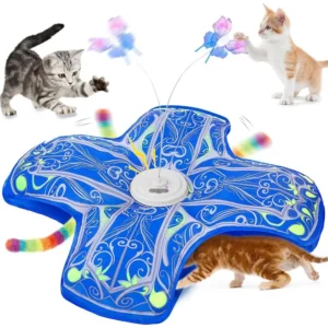 Interactive Cat Toys for Indoor Cats, Newly Upgraded Rechargeable Touch and Seek Kitten Toys to Combat Boredom in Adult Cats (Bl