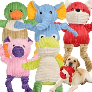 5 Pack Tough Squeaky Dog Toys Assorent Plush Animal Dog Toy Value Bundle Puppy Pet Dog Toys or Small Medium Large Dogs