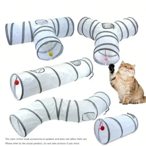White Cat Tunnel, Pet Crawling Tunnel Tube, Cat Activity Toy, Pet Tunnel Game, Pet Supplies