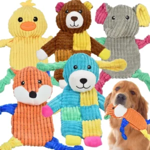5Pcs Squeaky Dog Toys, Large Crinkle Dog Toys for Medium and Small Dogs, Puppy Toys to Keep Them Busy, Dog Toy Bundle