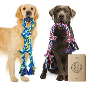 Heavy Duty Dog Rope Toys for Large Breed Aggressive Chewers, 2 Pack Indestructible Teeth Cleaning Tug o War Toy